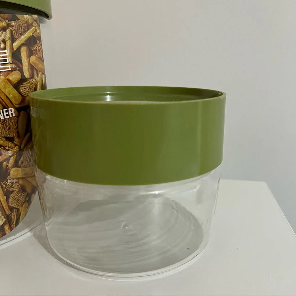 Vintage Pyrex Store N See Avocado Green Canister Set Of 2